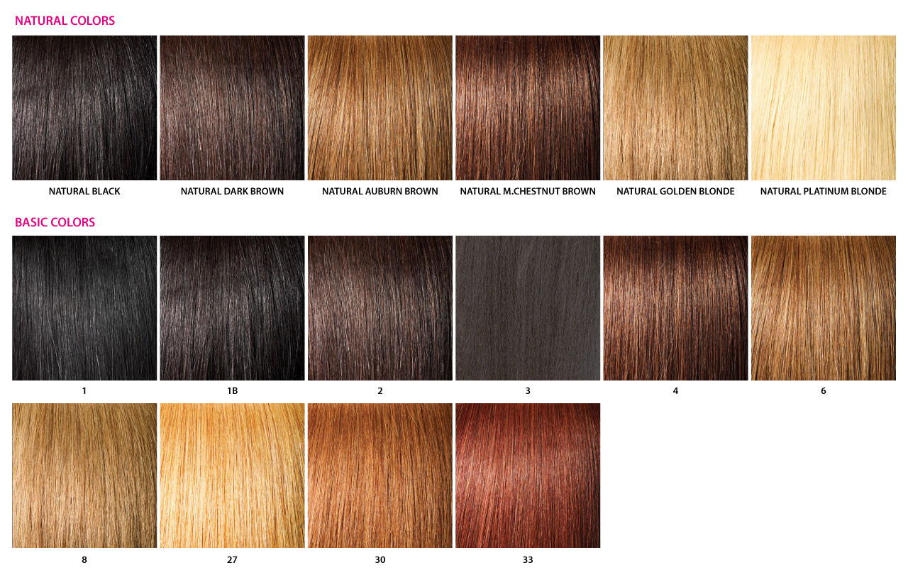 Remy Hair Colour Chart