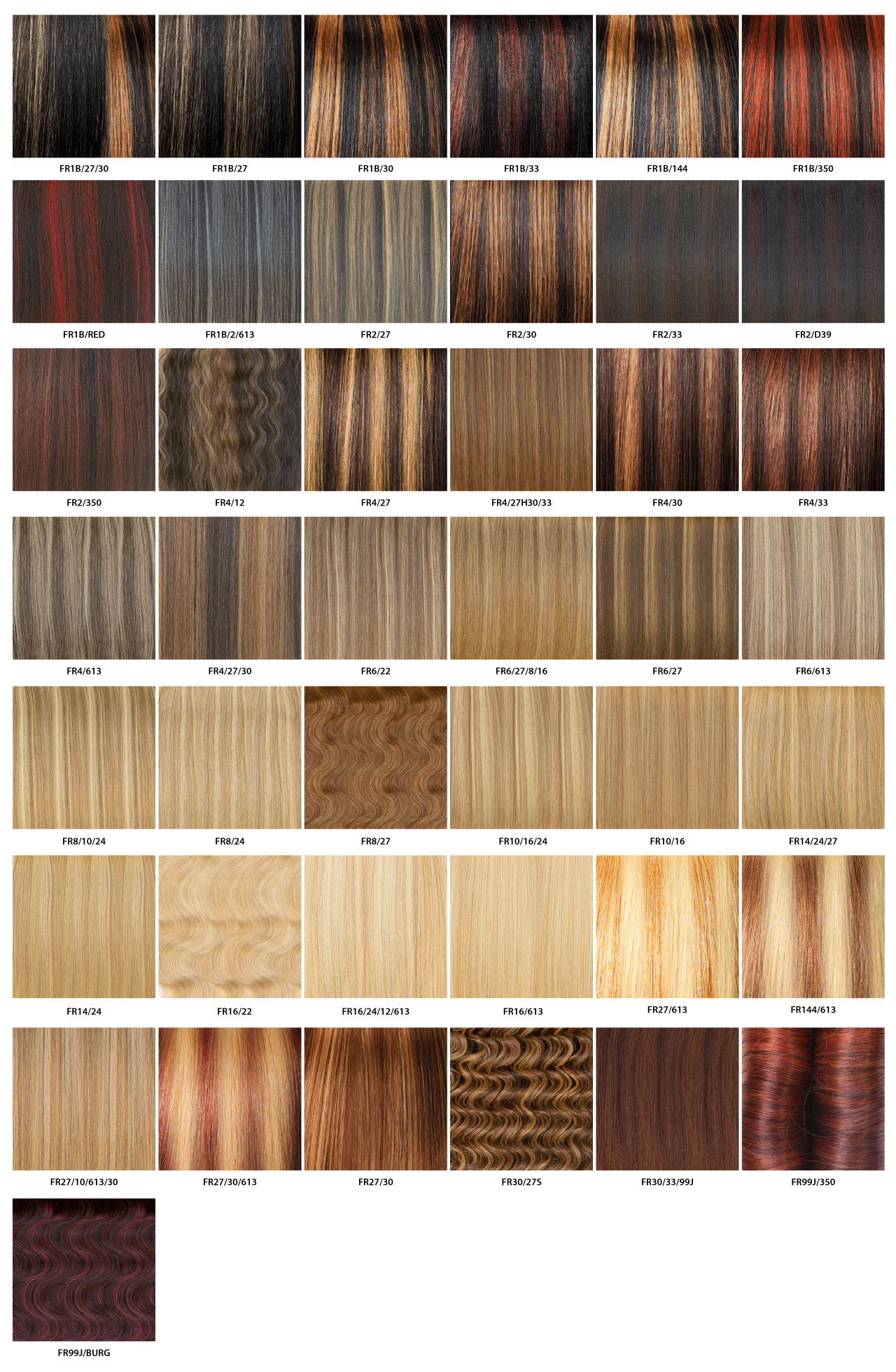 Janet Collection Wig Color Chart